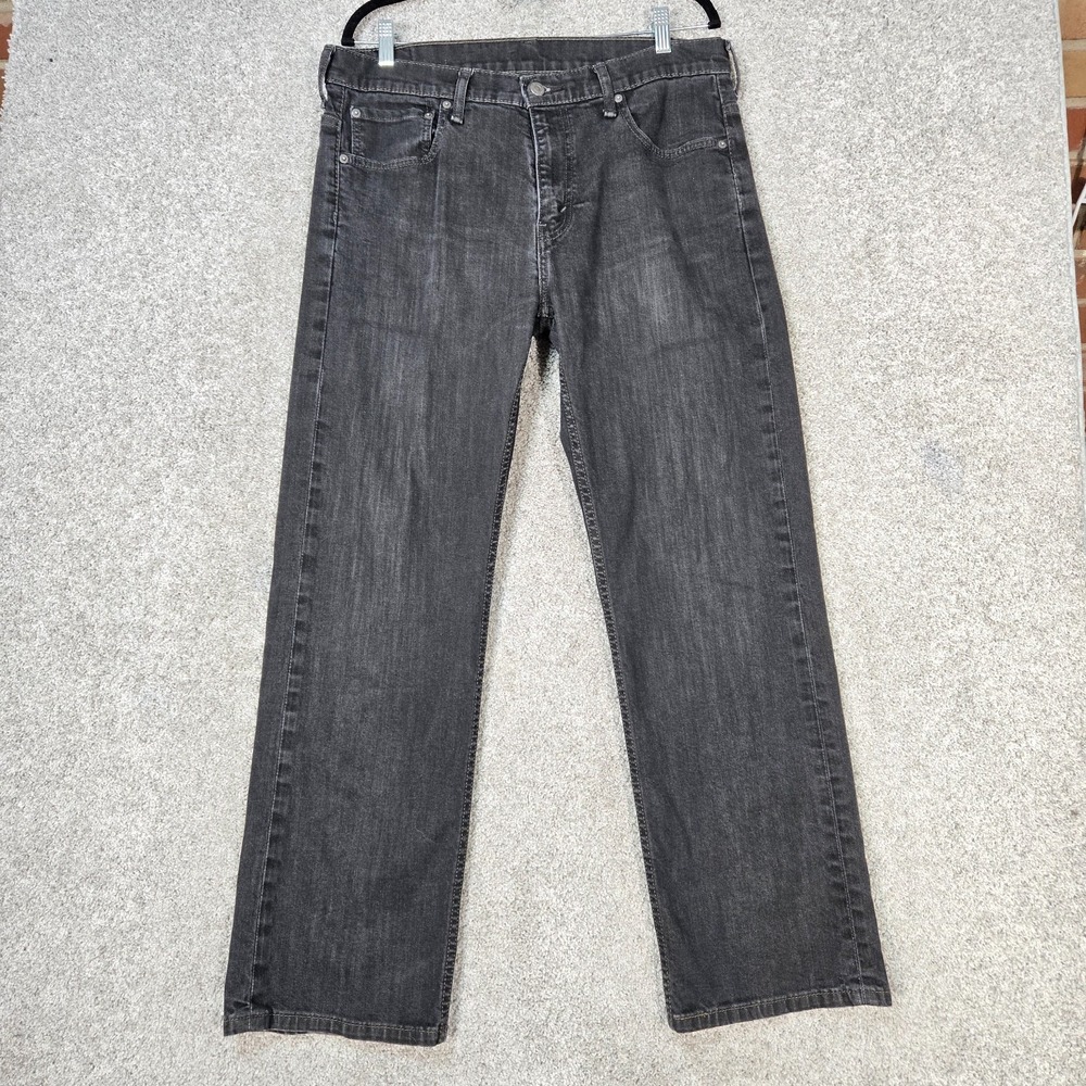 Levi's 569 Loose Straight Jeans Mens 34x30 Black/Gray Charcoal